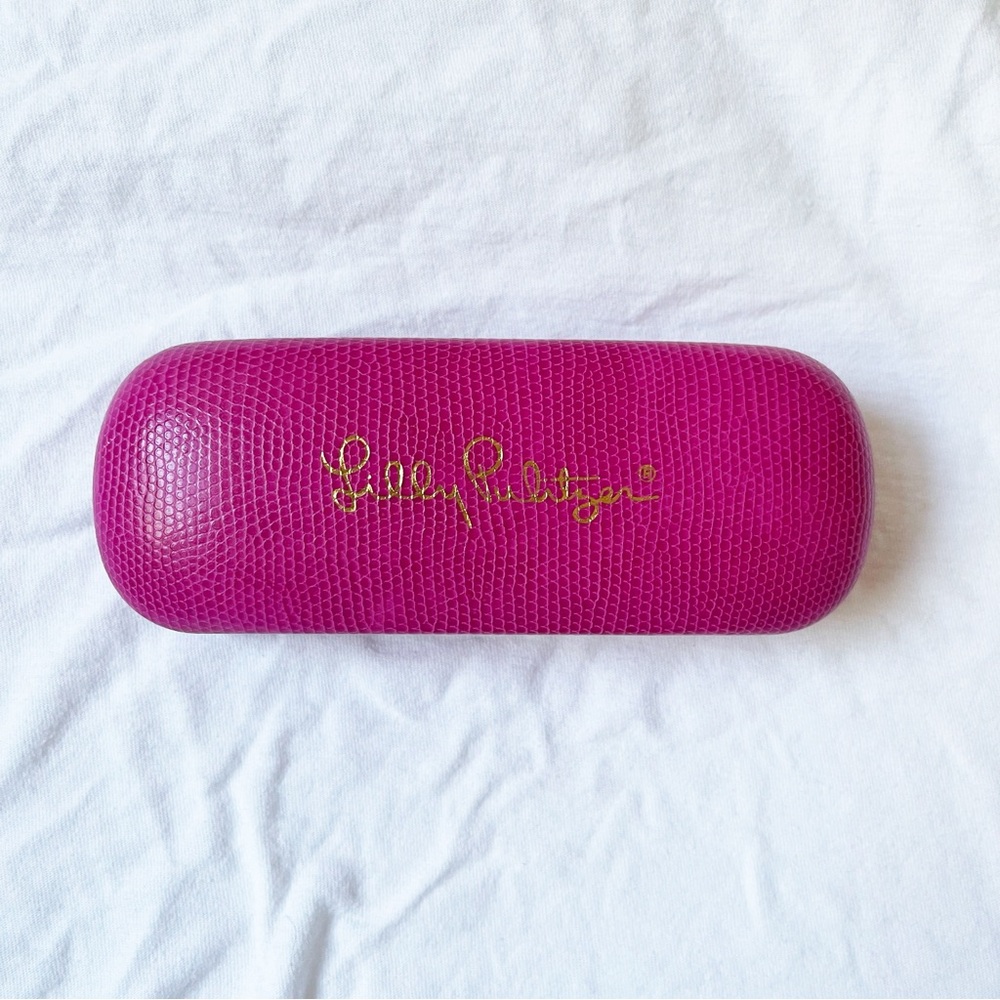 Lilly Pulitzer Hot Pink Sunglasses Glasses Case Snap Shut
